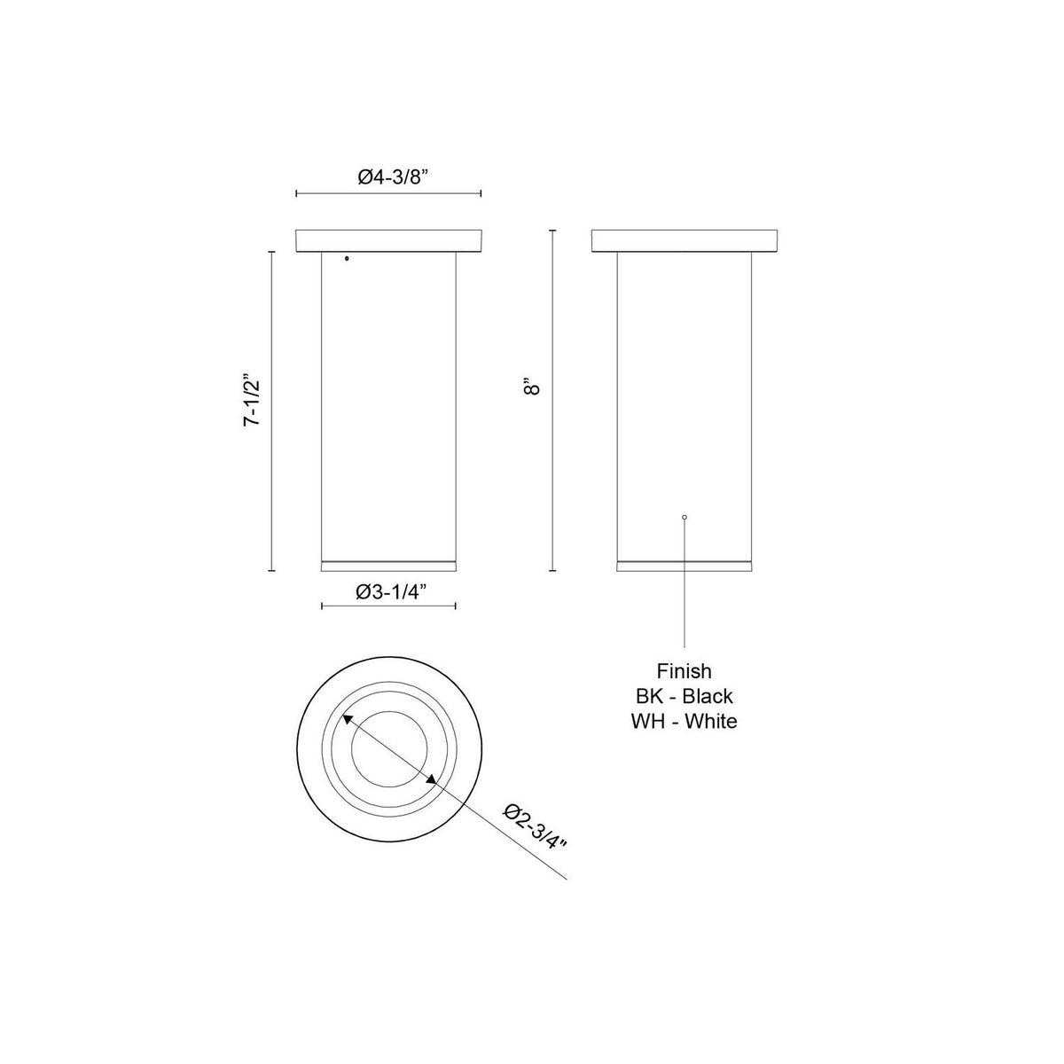 Kuzco Lighting - LD3-SM08W14-3036-WH-UNV-010 - LED Ceiling Mount - Lorna - White
