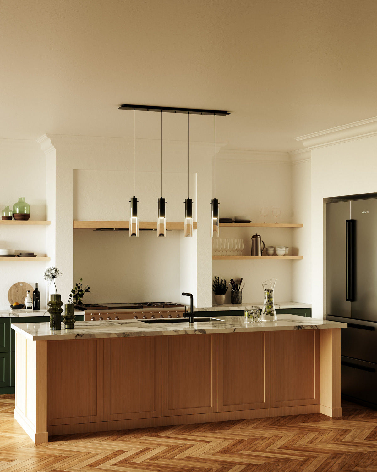 Kuzco Lighting - MP21703BK-04 - LED Pendant - Lena - Black
