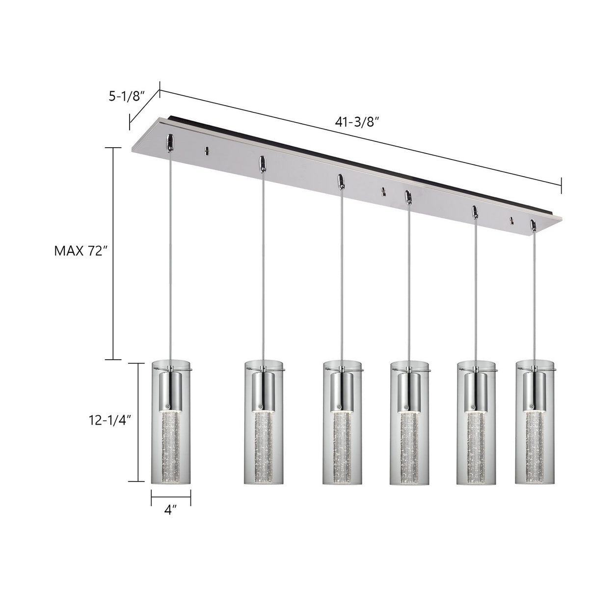 Kuzco Lighting - MP4401CH-06 - LED Pendant - Champagne - Chrome