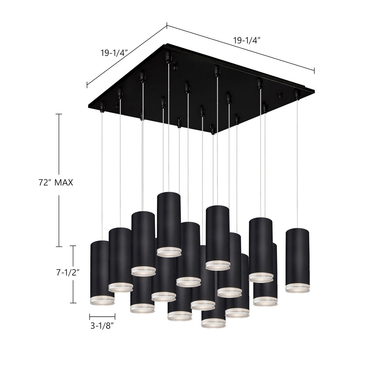 Kuzco Lighting - MP401431BK-16 - LED Pendant - Cameo - Black