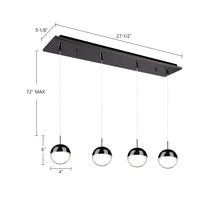 Kuzco Lighting - MP402801BC-04 - LED Pendant - Pluto - Black Chrome