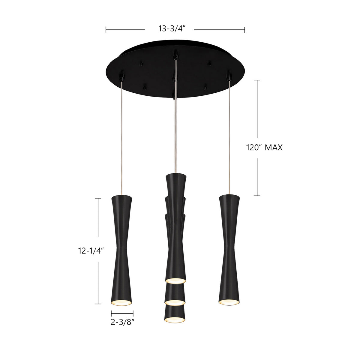 Kuzco Lighting - MP42502BK-05 - LED Pendant - Robson - Black
