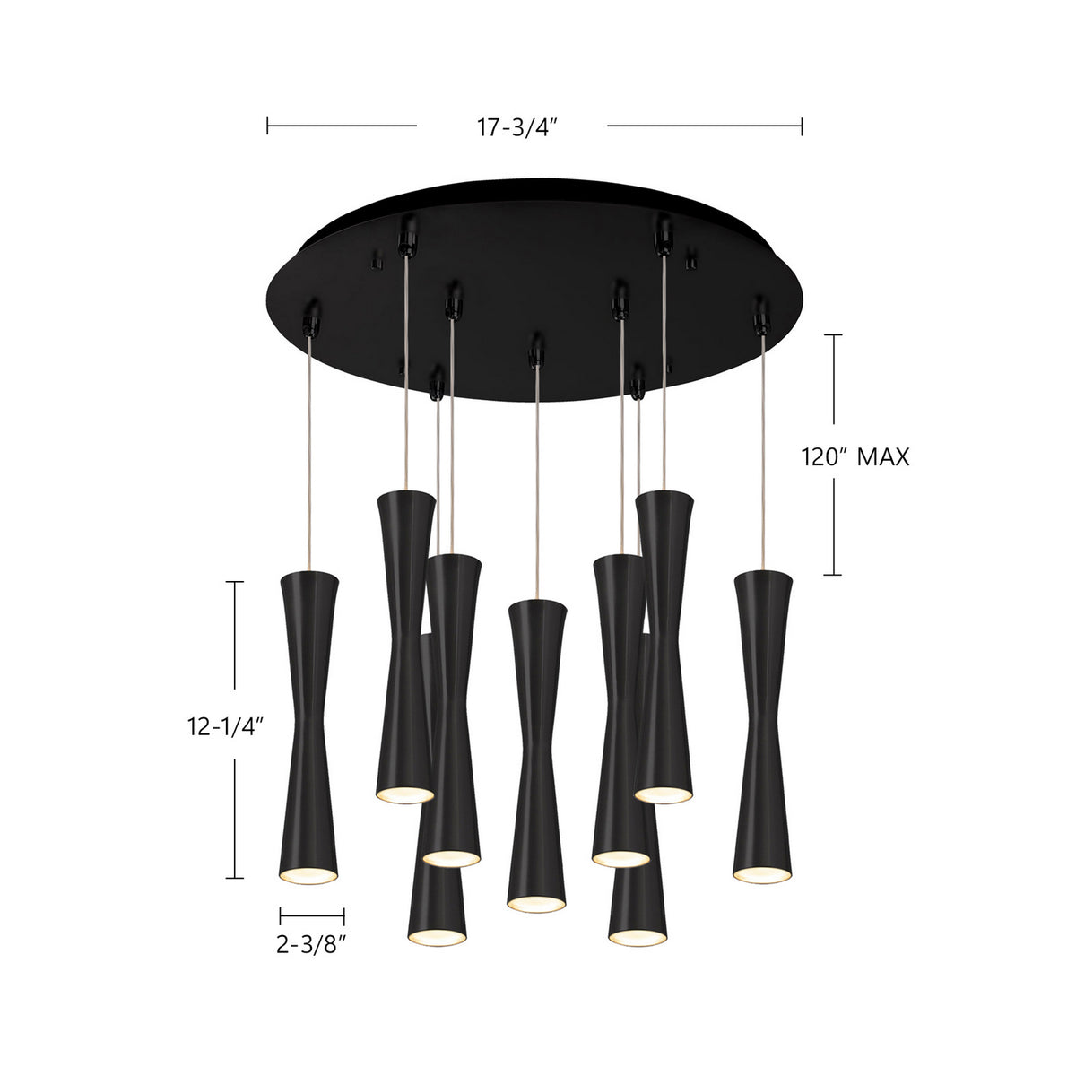 Kuzco Lighting - MP42502BK-09 - LED Pendant - Robson - Black
