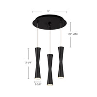 Kuzco Lighting - MP42502BK-03 - LED Pendant - Robson - Black