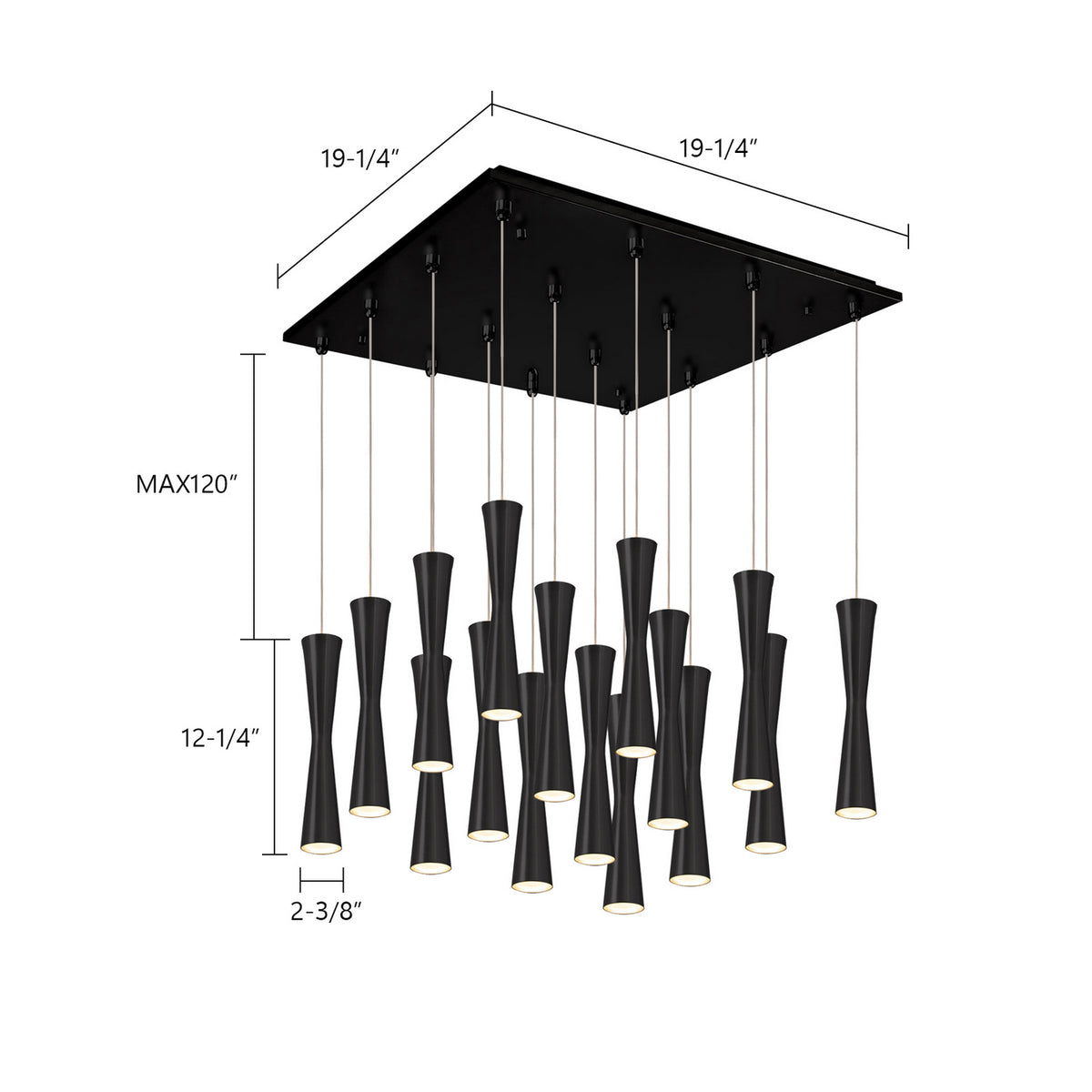 Kuzco Lighting - MP42502BK-16 - LED Pendant - Robson - Black
