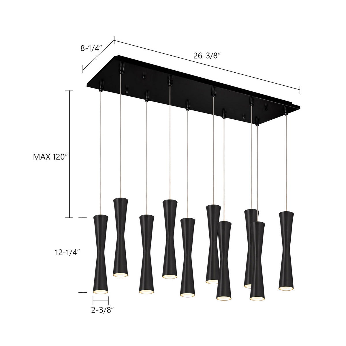 Kuzco Lighting - MP42502BK-10 - LED Pendant - Robson - Black