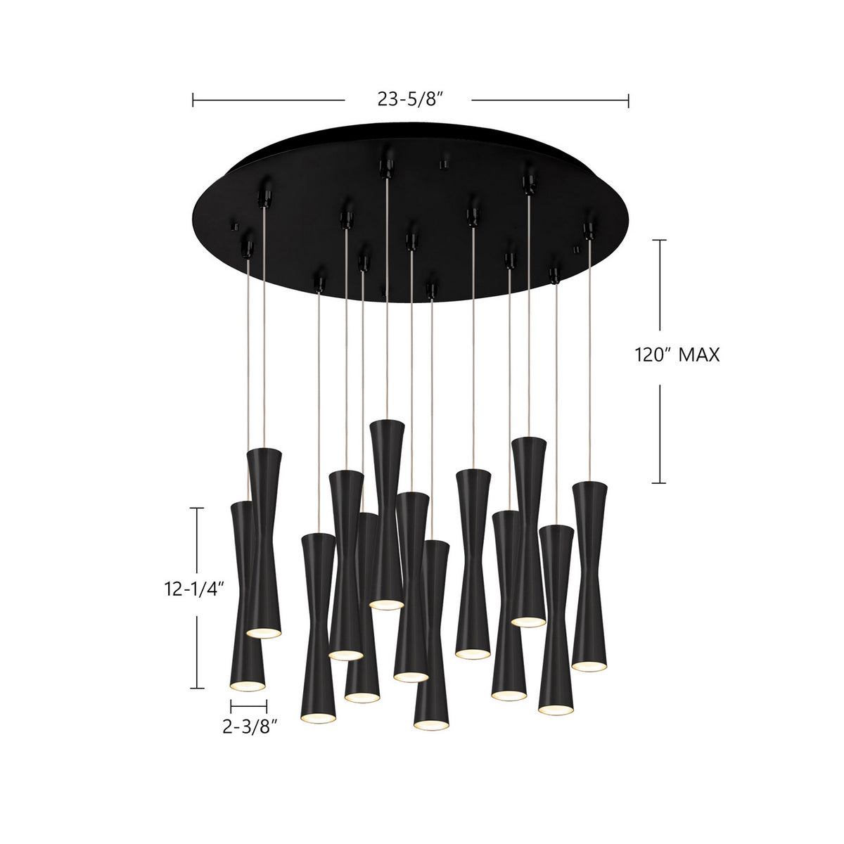 Kuzco Lighting - MP42502BK-13 - LED Pendant - Robson - Black