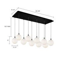 Kuzco Lighting - MP3106BKOP-10 - LED Pendant - Bolla - Black/Opal Glass
