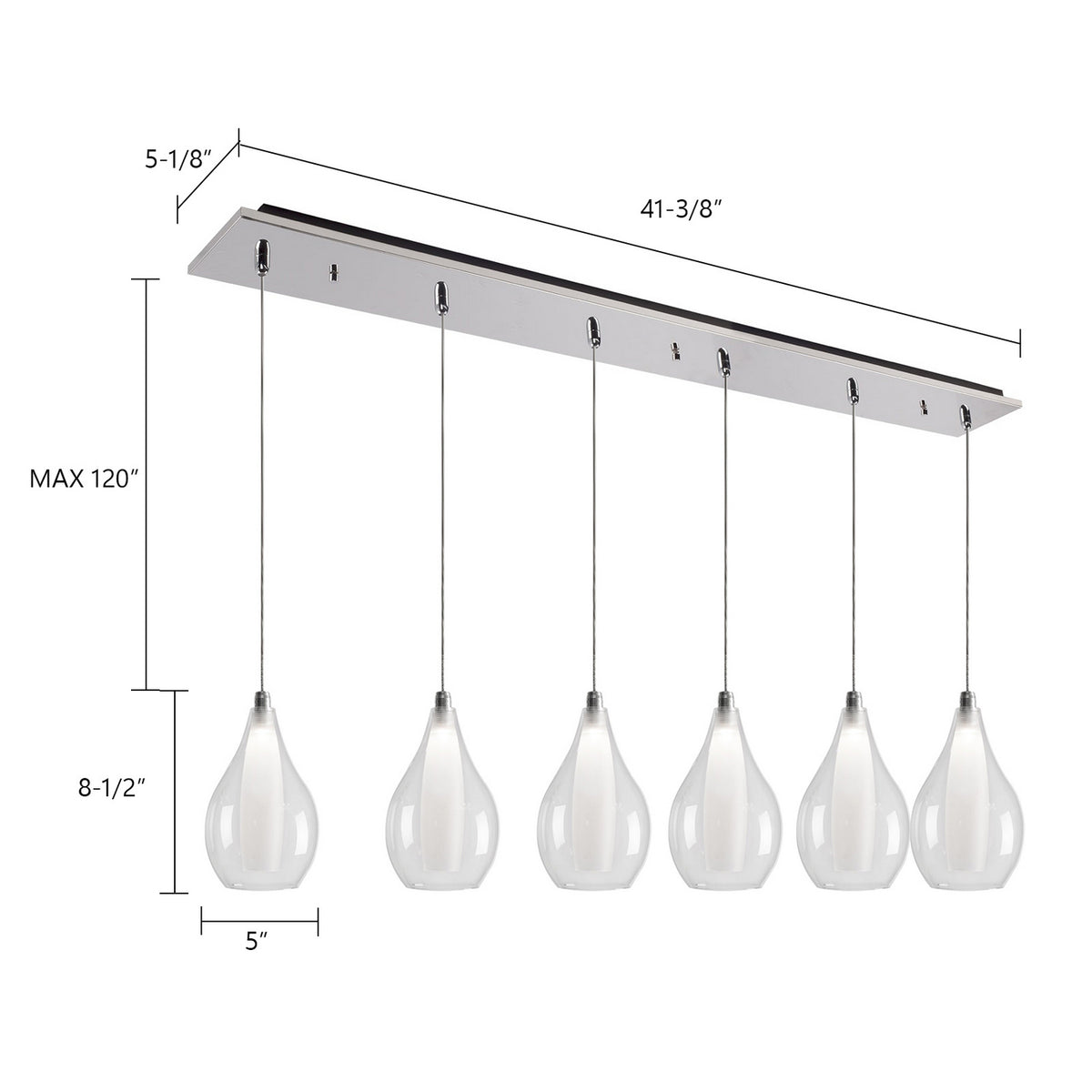 Kuzco Lighting - MP3005CH-06 - LED Pendant - Victoria - Chrome