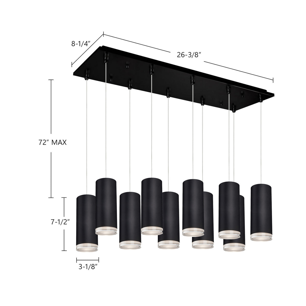 Kuzco Lighting - MP401431BK-10 - LED Pendant - Cameo - Black