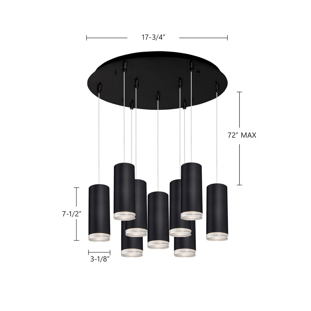 Kuzco Lighting - MP401431BK-09 - LED Pendant - Cameo - Black
