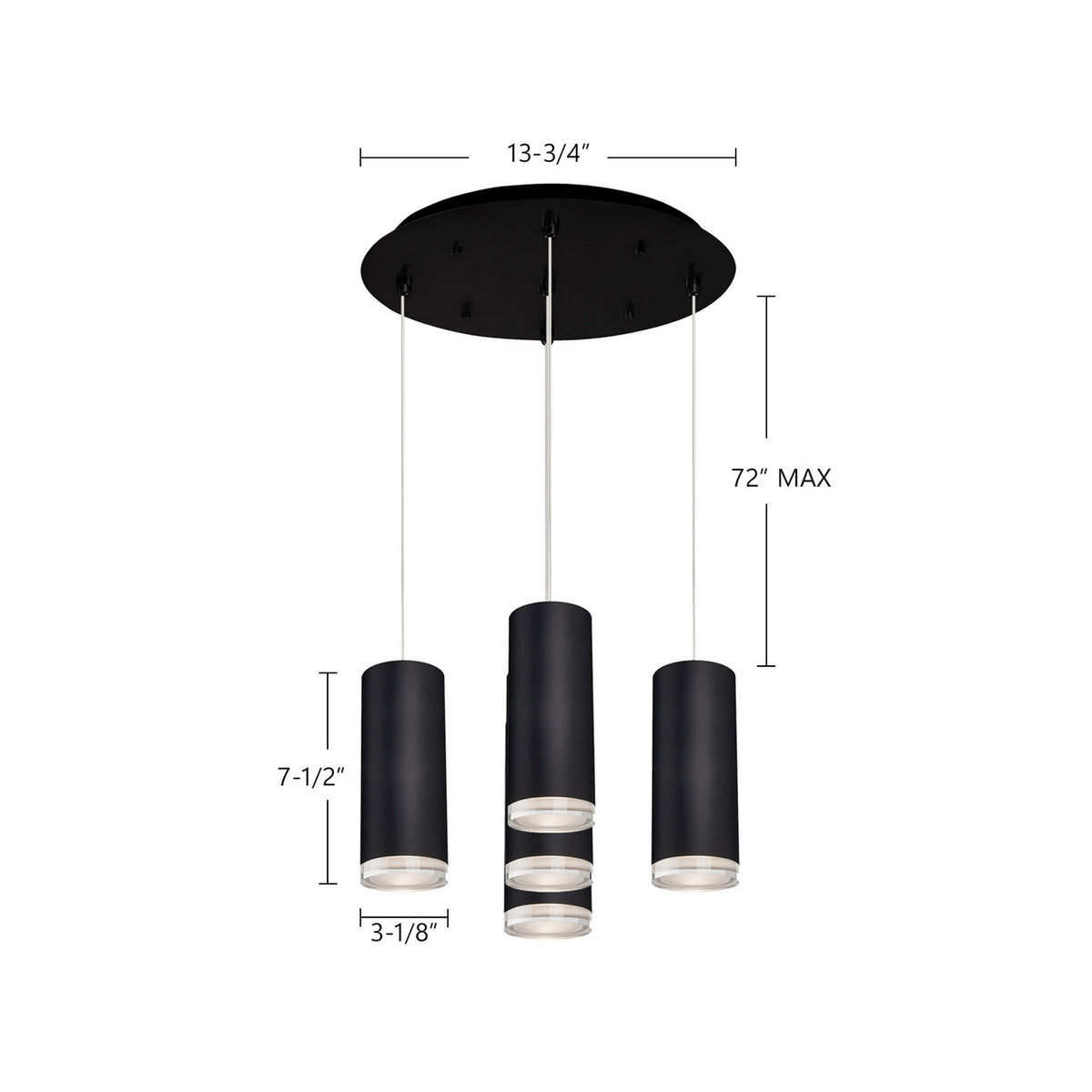 Kuzco Lighting - MP401431BK-05 - LED Pendant - Cameo - Black