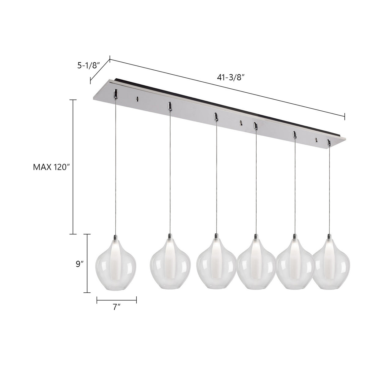Kuzco Lighting - MP3007CH-06 - LED Pendant - Victoria - Chrome
