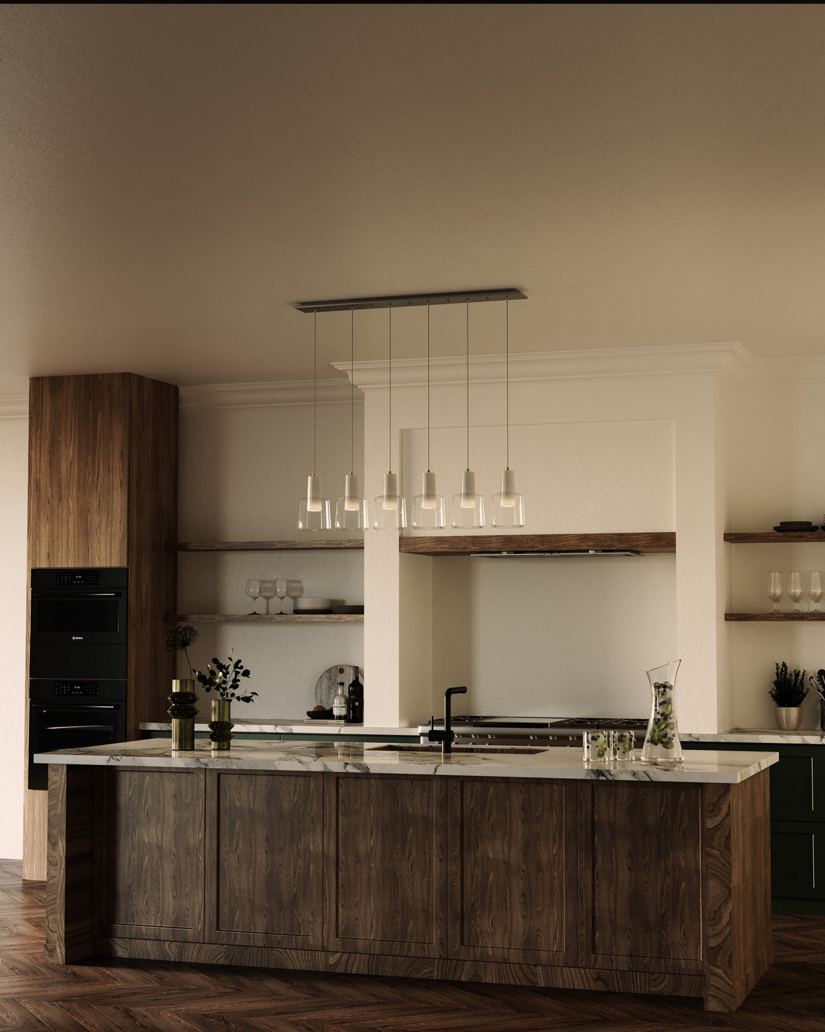 Kuzco Lighting - MP12506WHCL-06 - LED Pendant - Samson - White/Clear Glass