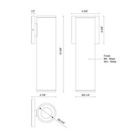 Kuzco Lighting - LD3-WS12W18-3036-BK-UNV-010 - LED Outdoor Wall Sconce - Lorna - Black