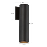 Kuzco Lighting - LD3-WS12W18-3036-BK-UNV-010 - LED Outdoor Wall Sconce - Lorna - Black