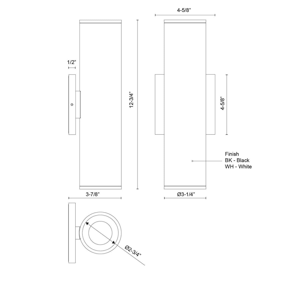 Kuzco Lighting - LD3-UD12W24-3036-WH-UNV-010 - LED Wall Sconce - Lorna - White