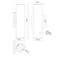 Kuzco Lighting - LD3-UD12W24-3036-BK-UNV-010 - LED Wall Sconce - Lorna - Black