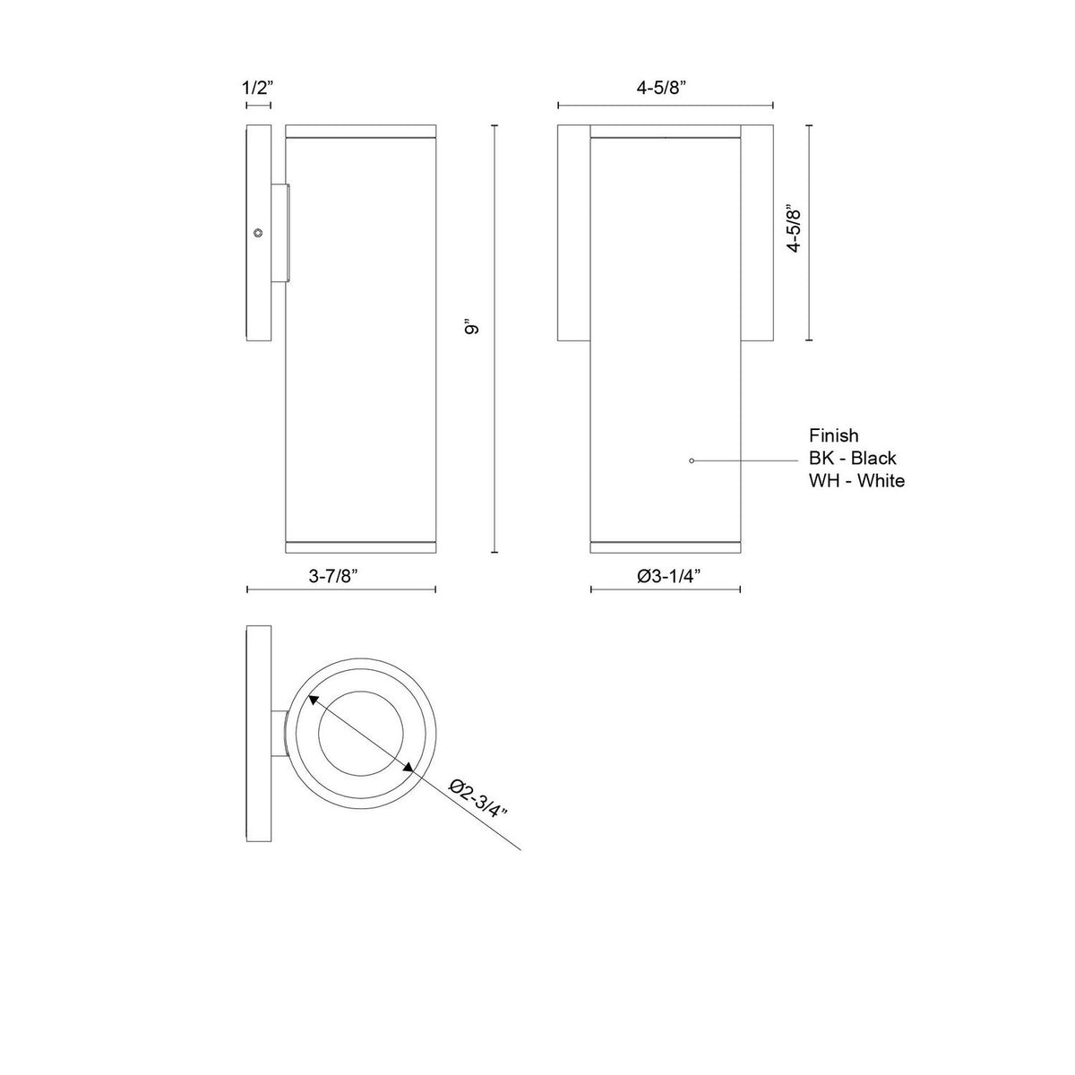 Kuzco Lighting - LD3-WS09W14-3036-WH-UNV-010 - LED Outdoor Wall Sconce - Lorna - White