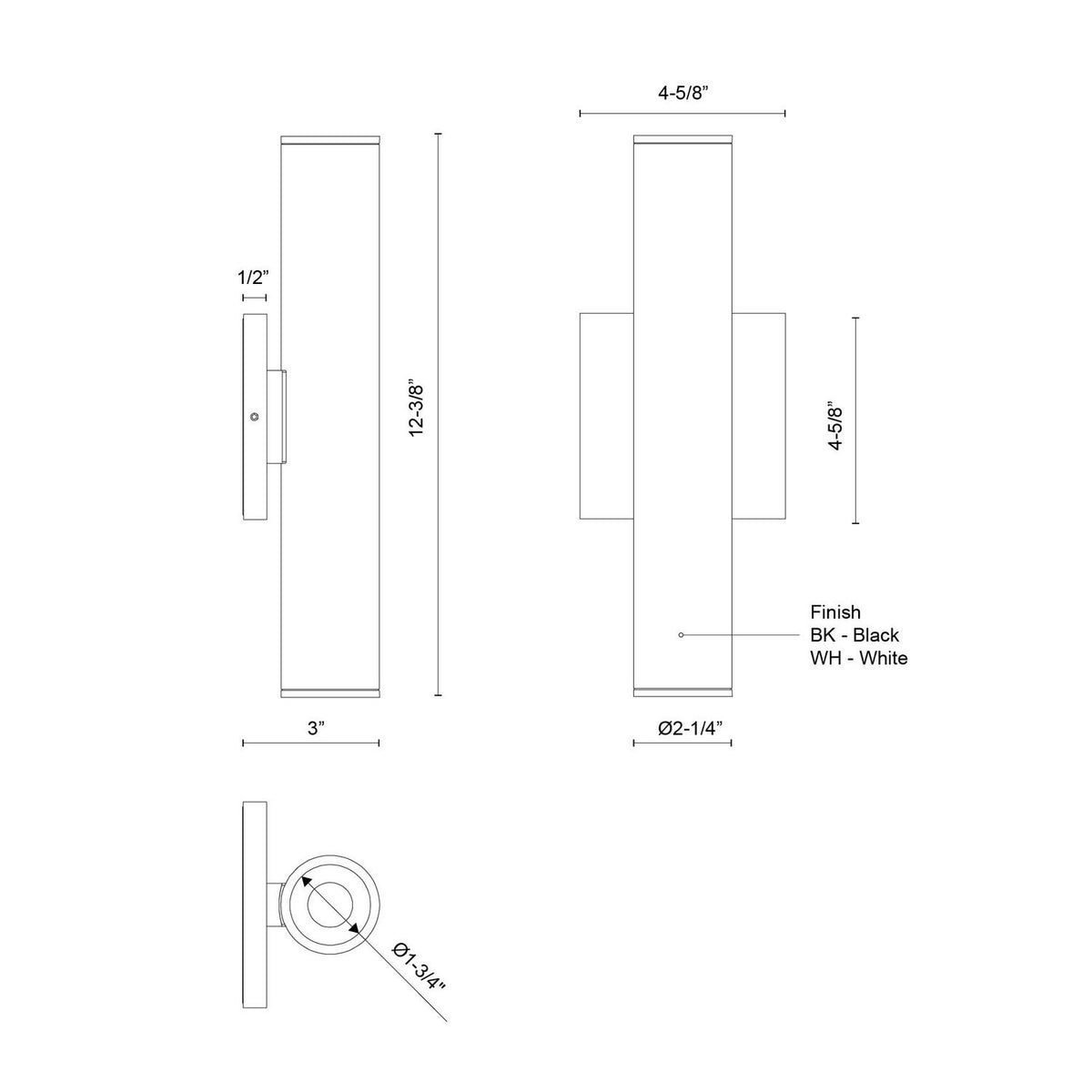 Kuzco Lighting - LD2-UD12W20-3036-WH-UNV-010 - LED Wall Sconce - Lorna - White