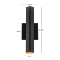 Kuzco Lighting - LD2-UD12W20-3036-BK-UNV-010 - LED Wall Sconce - Lorna - Black