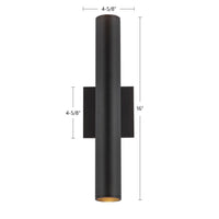 Kuzco Lighting - LD2-UD16W24-3036-BK-UNV-010 - LED Wall Sconce - Lorna - Black