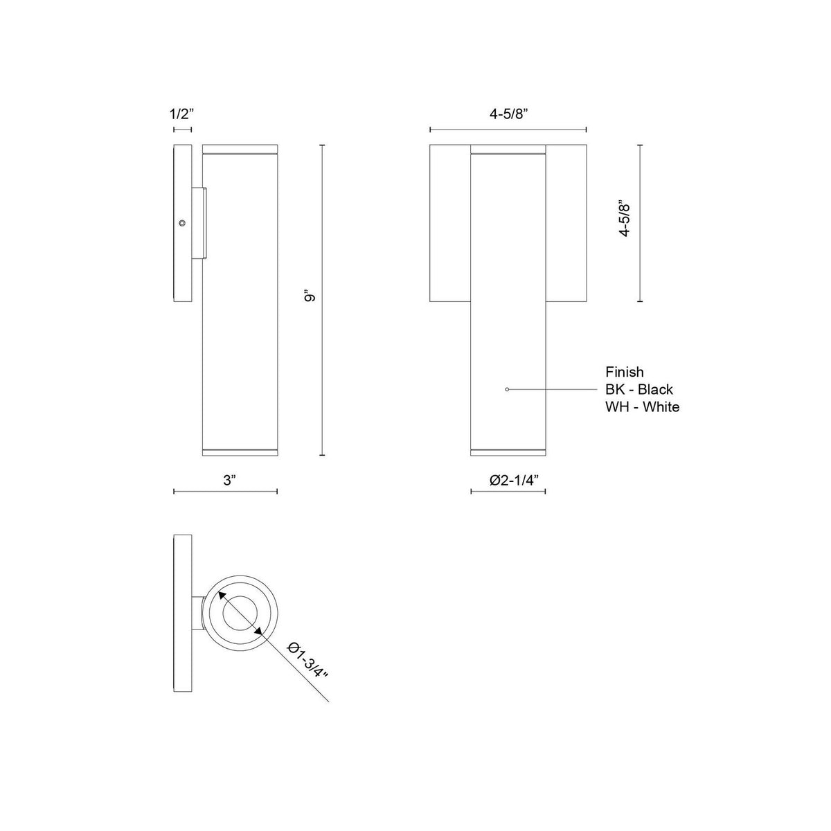 Kuzco Lighting - LD2-WS09W10-3036-BK-UNV-010 - LED Outdoor Wall Sconce - Lorna - Black