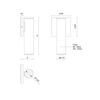 Kuzco Lighting - LD2-WS09W10-3036-BK-UNV-010 - LED Outdoor Wall Sconce - Lorna - Black