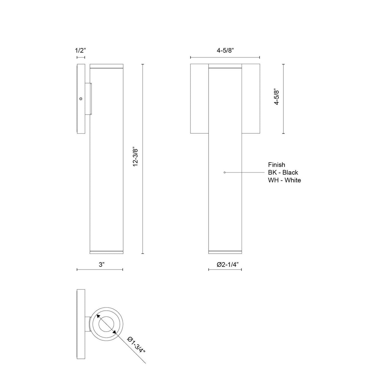 Kuzco Lighting - LD2-WS12W12-3036-WH-UNV-010 - LED Outdoor Wall Sconce - Lorna - White