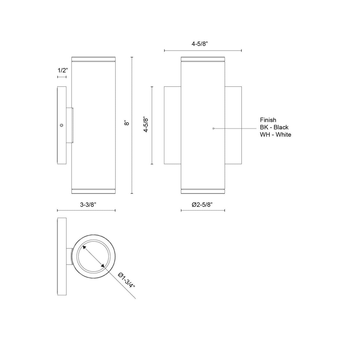 Kuzco Lighting - EW262208-WH - LED Outdoor Wall Sconce - Nordic - White