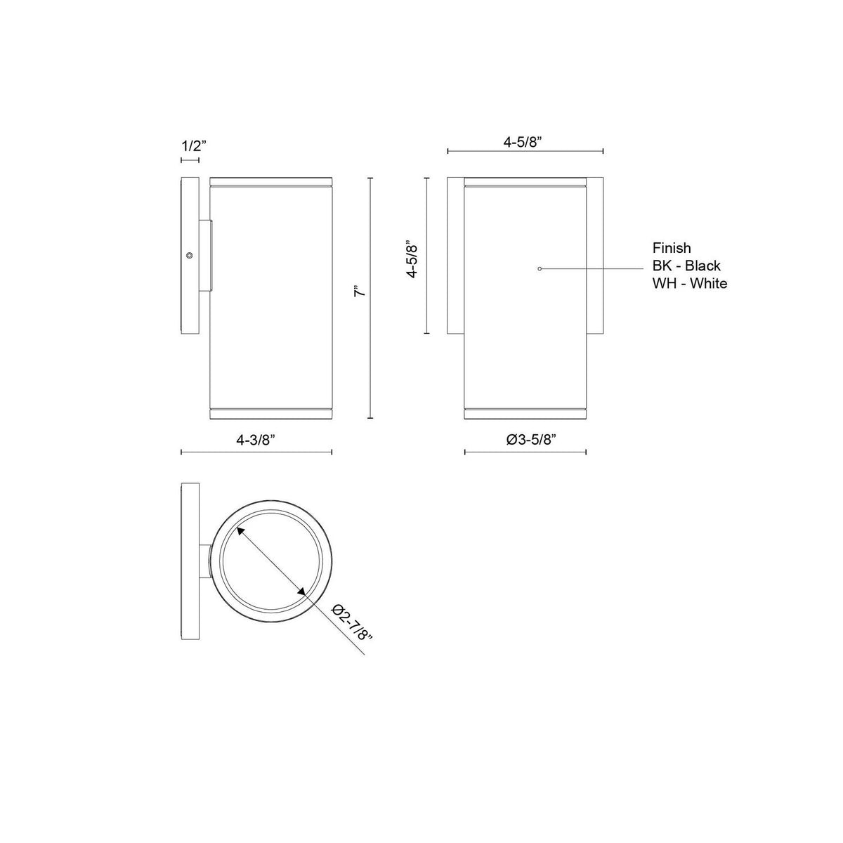 Kuzco Lighting - EW264107-BK - LED Outdoor Wall Sconce - Nordic - Black