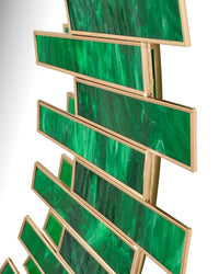 Currey and Company - 1000-0170 - Mirror - Glasdele Emerald - Green/Antique Brass