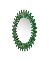 Currey and Company - 1000-0170 - Mirror - Glasdele Emerald - Green/Antique Brass