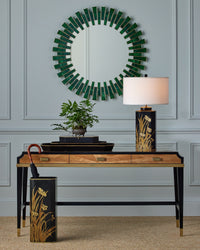 Currey and Company - 1000-0170 - Mirror - Glasdele Emerald - Green/Antique Brass