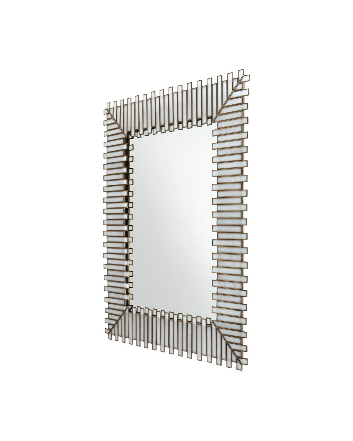 Currey and Company - 1000-0171 - Mirror - Daze - White/Antique Brass
