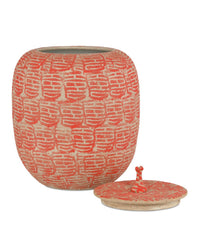 Currey and Company - 1200-0979 - Jar - Happiness - Red/Beige