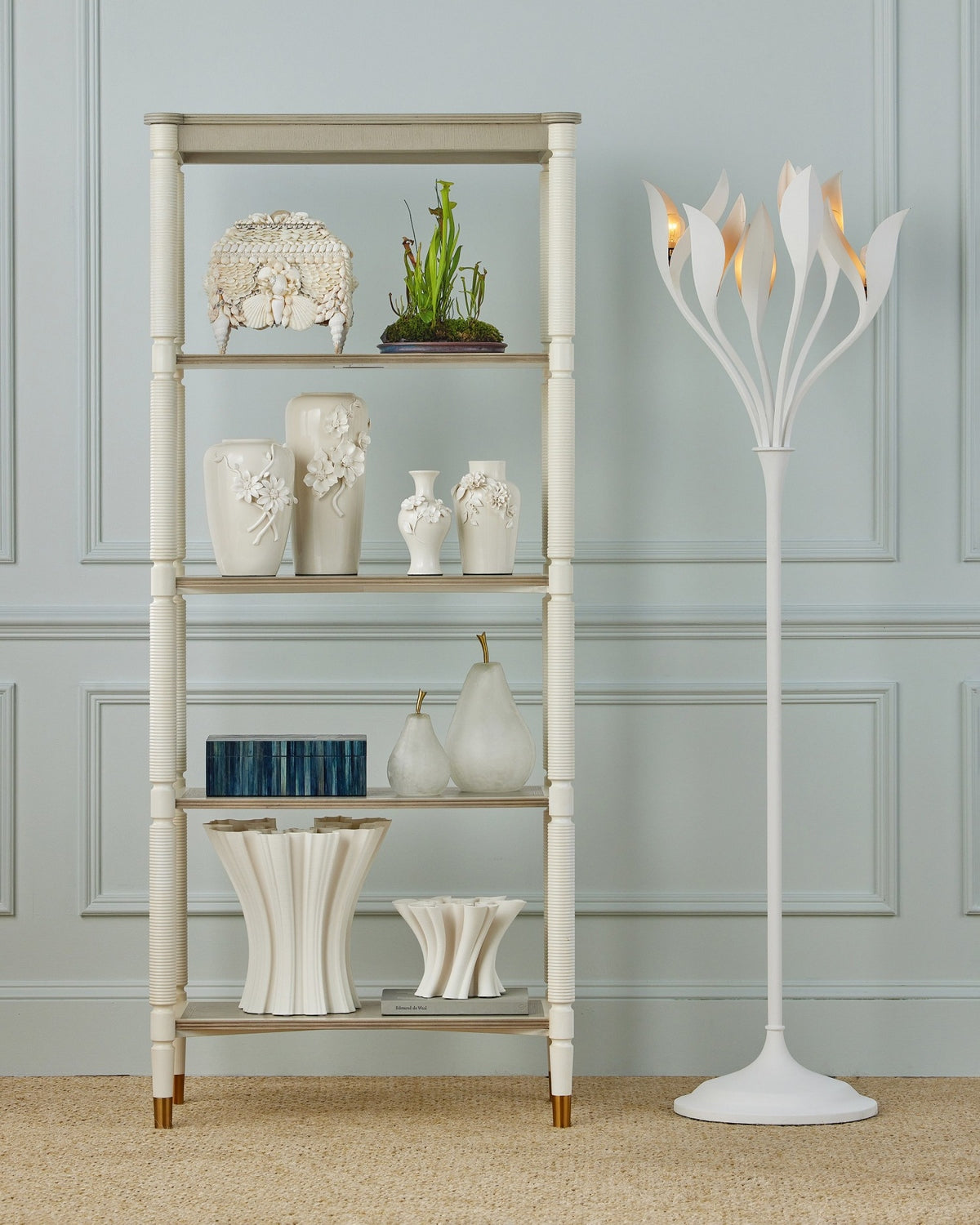 Currey and Company - 1200-0984 - Vase - Flower - White