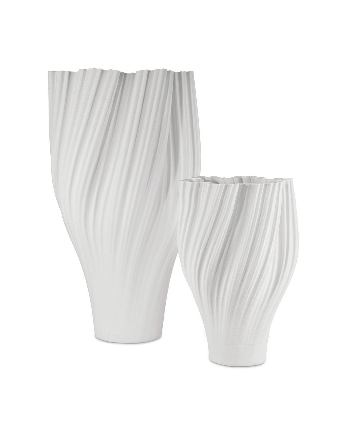 Currey and Company - 1200-1005 - Vase - Whorl - White