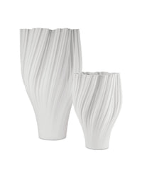 Currey and Company - 1200-1005 - Vase - Whorl - White