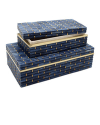 Currey and Company - 1200-1060 - Box Set of 2 - Midnight - Blue/Brass
