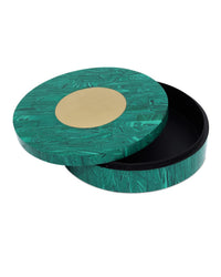 Currey and Company - 1200-1061 - Box - Transformation - Marbled Green/Brushed Brass