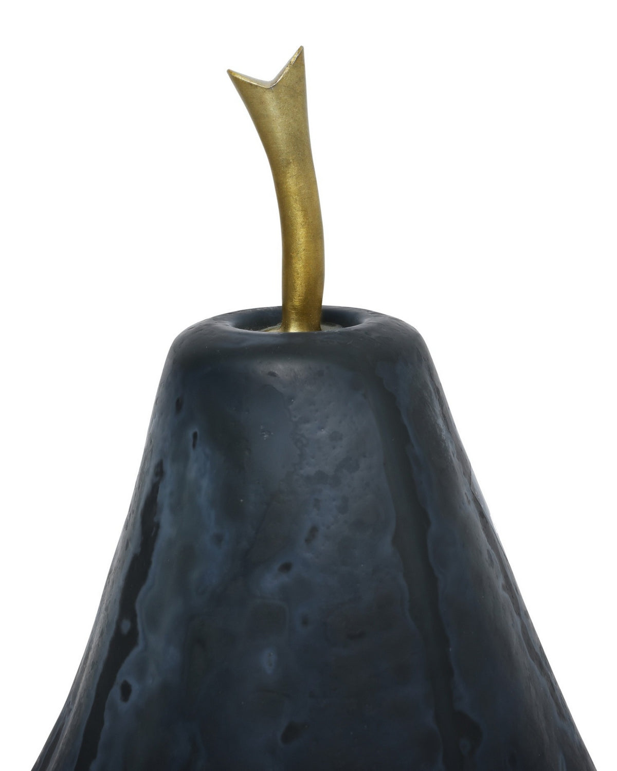 Currey and Company - 1200-1062 - Pear Set of 2 - Glass Pear - Blue/Brass