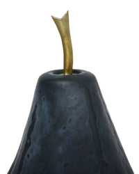 Currey and Company - 1200-1062 - Pear Set of 2 - Glass Pear - Blue/Brass