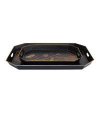 Currey and Company - 1200-1063 - Tray Set of 2 - Glasshouse - Black/Gold