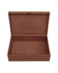Currey and Company - 1200-1069 - Box Set of 2 - Leather & Raffia - Brown/Natural