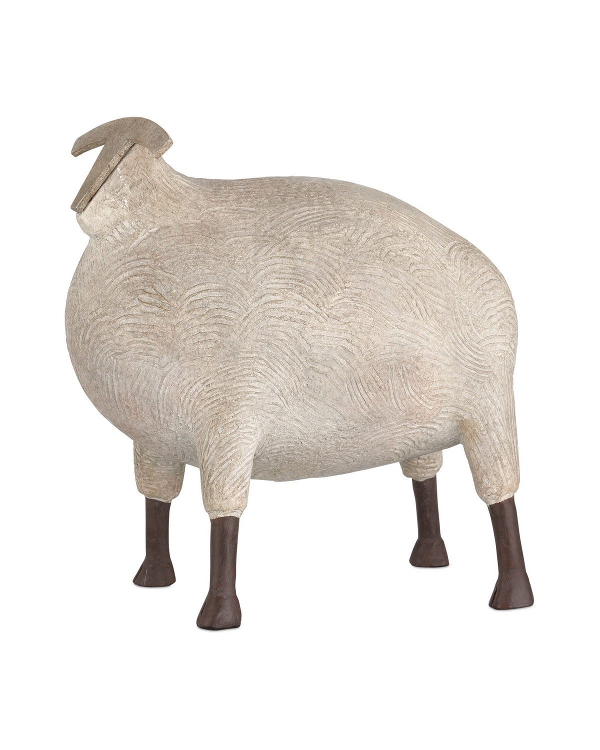 Currey and Company - 1200-1073 - Sculpture - Ancient Ram - Beige/Black