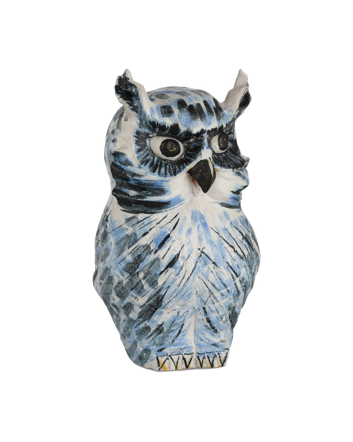 Currey and Company - 1200-1076 - Sculpture - Mina the Owl - Blue/White/Black