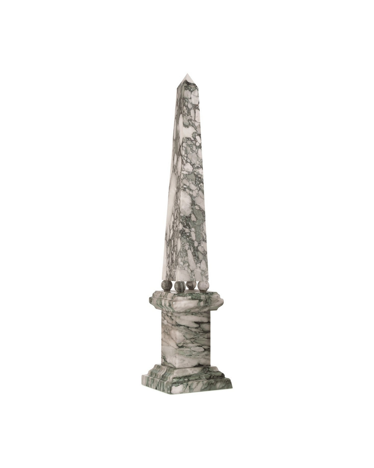 Currey and Company - 1200-1079 - Obelisk - Sorority - Green/Off-White