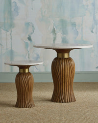 Currey and Company - 3000-0334 - Accent Table - Tassel - Morel Brown/Natural/Brushed Brass