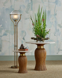 Currey and Company - 3000-0335 - Entry Table - Tassel - Morel Brown/Natural/Brushed Brass